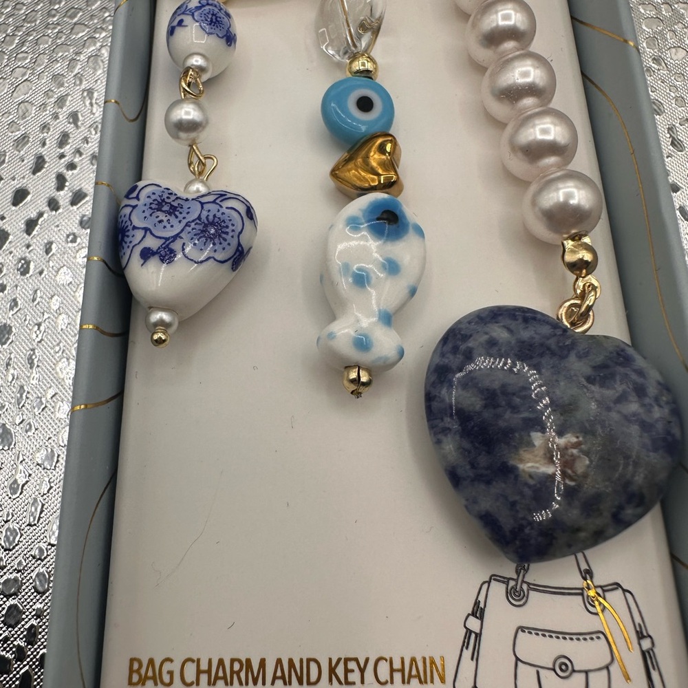 Eye Candy Los Angeles Gold and Blue Keychain